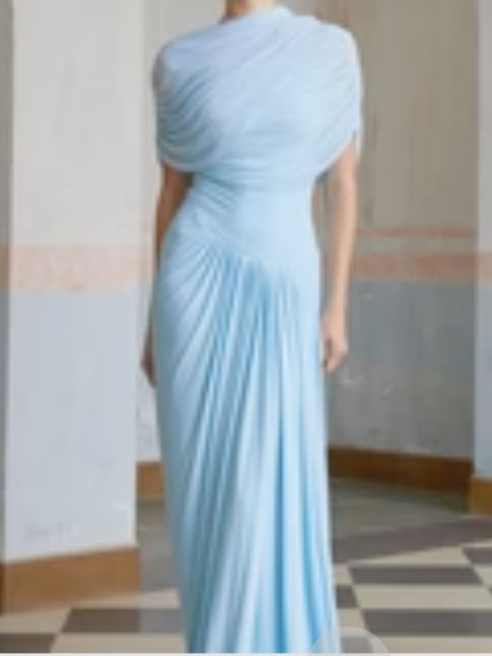 Draped Light Blue Maxi Dress - NWT Never Worn